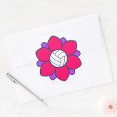 Heet roze volleybal meisje ronde sticker (Envelop)