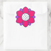 Heet roze volleybal meisje ronde sticker (Tas)