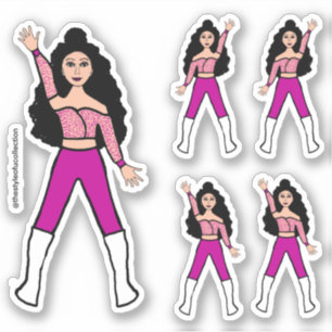 Heet Roze Vonk Danser Stickers #2