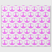 Heet Roze VREDESTEKEN Verpakkend Document Cadeaupapier (Vlak)