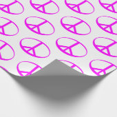 Heet Roze VREDESTEKEN Verpakkend Document Cadeaupapier (Hoek)