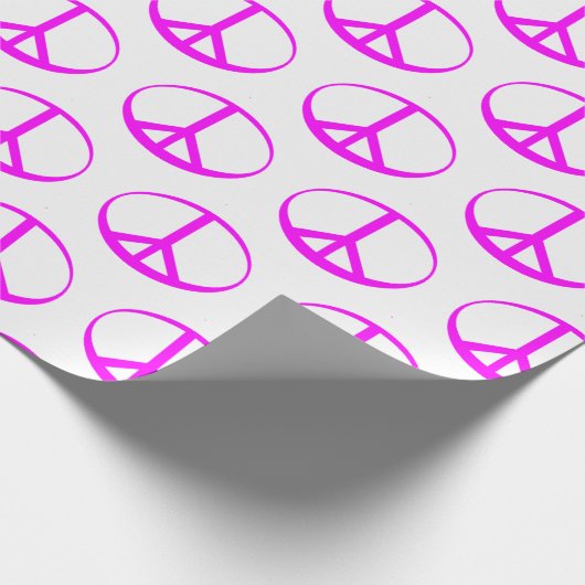 Heet Roze VREDESTEKEN Verpakkend Document Cadeaupapier (Hoek)