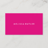 Heet Roze Vrouwelijk Minimalistisch Visitekaartje (Voorkant)