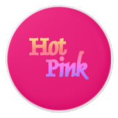 Heet Roze w naam keramische knop (Voorkant)