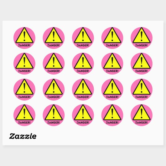 Heet Roze Waarschuwingssymbool Sticker (Vel)