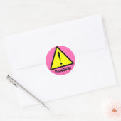 Heet Roze  Waarschuwingssymbool Sticker (Envelop)