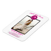 Heet Roze Waszegel Foto Bruiloft Save the Date Magneet (Linkerzijde)