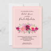 Heet Roze Waterverf Bloemen Vrijgezellenfeest Kaart