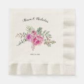 Heet roze waterverf cactus bloemen bloemenbruiloft servet (Voorkant)