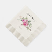 Heet roze waterverf cactus bloemen bloemenbruiloft servet (Hoek)