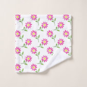 Heet Roze Waterverf Daisy Pattern Bad Handdoek (Wasdoekje)