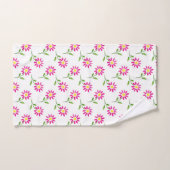 Heet Roze Waterverf Daisy Pattern Bad Handdoek (Handdoek)