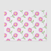 Heet Roze Waterverf Daisy Pattern Tissuepapier (Voorkant)