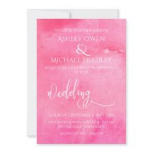 Heet roze waterverf elegante typografie trouw 2