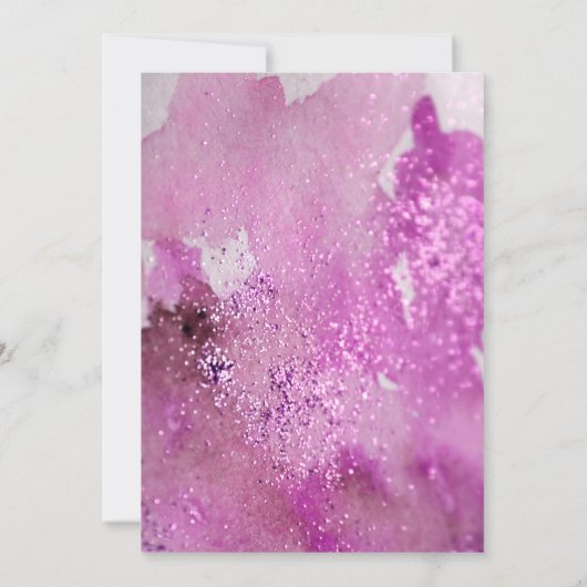 Heet Roze Waterverf Glitter Vijftig en Fabulous Kaart (Achterkant)