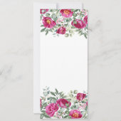 Heet Roze Waterverf Pioenrozen 50e Verjaardag Kaart (Achterkant)