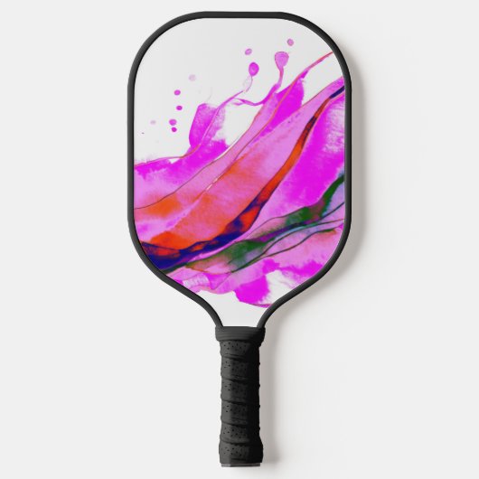 Heet roze waterverven pickleball paddle (Voorkant)