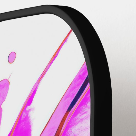 Heet roze waterverven pickleball paddle (Links Detail)