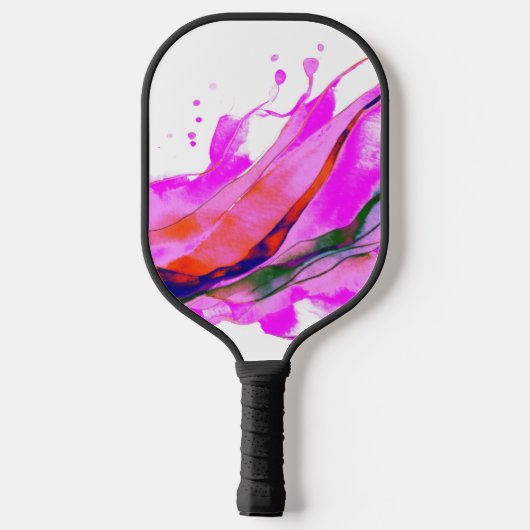 Heet roze waterverven pickleball paddle (Achterkant)