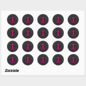 Heet Roze Weegschaal Zodiac teken Ronde Sticker (Vel)