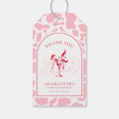 Heet Roze Westerse Meisjesuitje Party Cadeaulabel (Achterkant)