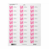 Heet Roze Whimsical Liefdesvogels Retouradres Etiket (Full Sheet)