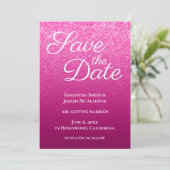 Heet Roze Wijn Moderne Gradiënt Save The Date (Staand voorkant)