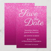 Heet Roze Wijn Moderne Gradiënt Save The Date (Voorkant / Achterkant)