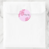 Heet Roze Wijnranken Dank Je Ronde Sticker (Tas)