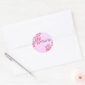 Heet Roze Wijnranken Dank Je Ronde Sticker (Envelop)