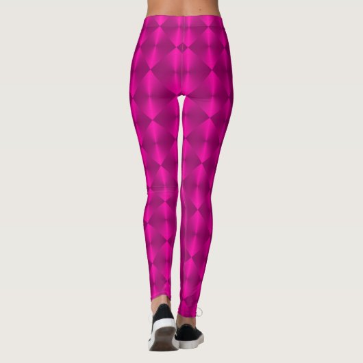 Heet Roze Wilde Ontwerp Leggings (Achterkant)