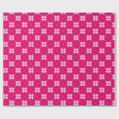 Heet Roze Winter Kerst Patroon Cadeaupapier (Vlak)