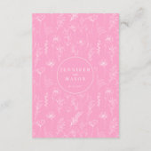 Heet roze wit bloemenkrans bruiloft details Kaart (Achterkant)