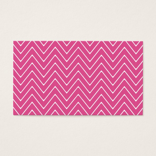 Heet Roze Wit Chevron Patroon 2A Visitekaartje (Voorkant)