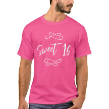 Heet Roze Wit Chique Doodle Modern Script Sweet 16