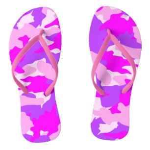 Heet Roze Wit en Paarse Camo Militaire Teenslipper Teenslippers