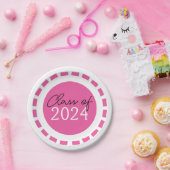 Heet Roze & Wit Filmstrip Klasse Jaar Afstuderen Papieren Bordje (Feest)