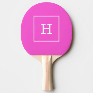 Heet Roze Wit Ontworpen Aanvankelijk Monogram Tafeltennisbatje
