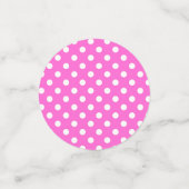 Heet Roze & Wit Polka Dots Dot Party Confetti (Kleine voorkant)