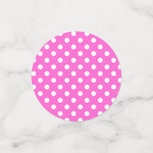 Heet Roze & Wit Polka Dots Dot Party Confetti (Kleine voorkant)