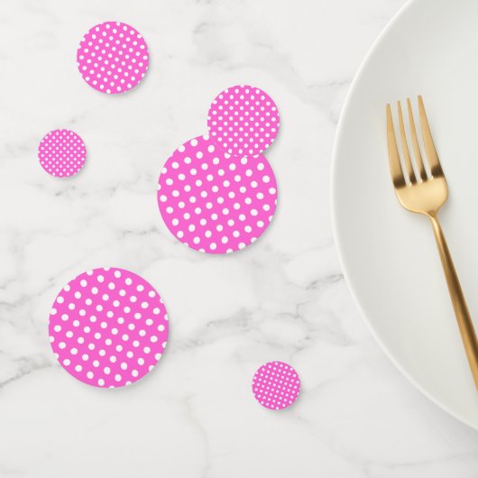 Heet Roze & Wit Polka Dots Dot Party Confetti (Groep)