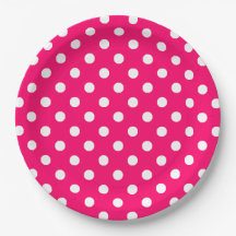 Heet roze wit polka stippen patroon