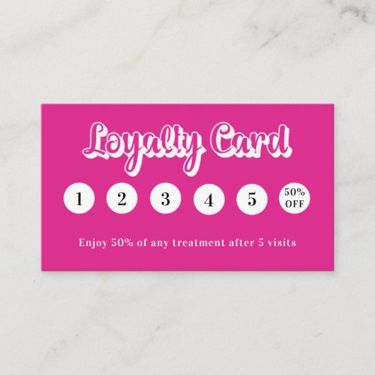 Heet roze wit qr code foto make-up klantenkaartje (Voorkant)