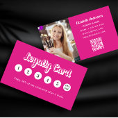 Heet roze wit qr code foto make-up klantenkaartje