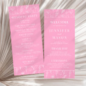 Heet roze wit wildflower blooms bruiloft programma