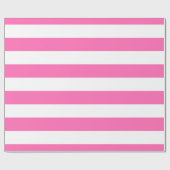 Heet Roze, Wit XL Strepen Patroon Cadeaupapier (Vlak)