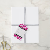 Heet Roze Wit Zwart Chevron Gift Labels Cadeaulabel (Met Touw)