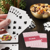 Heet Roze Witte Aangepaste Gepersonaliseerde Naam Pokerkaarten (Insitu)