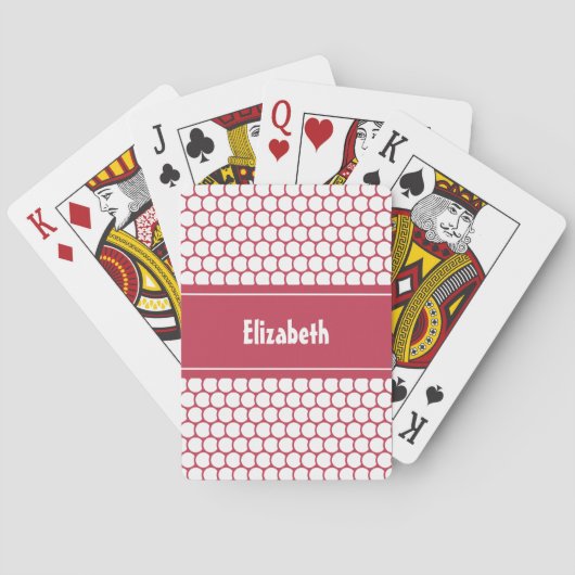 Heet Roze Witte Aangepaste Gepersonaliseerde Naam Pokerkaarten (Achterkant)