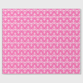 Heet Roze Witte Ankers 2Dir Patroon Cadeaupapier (Vlak)